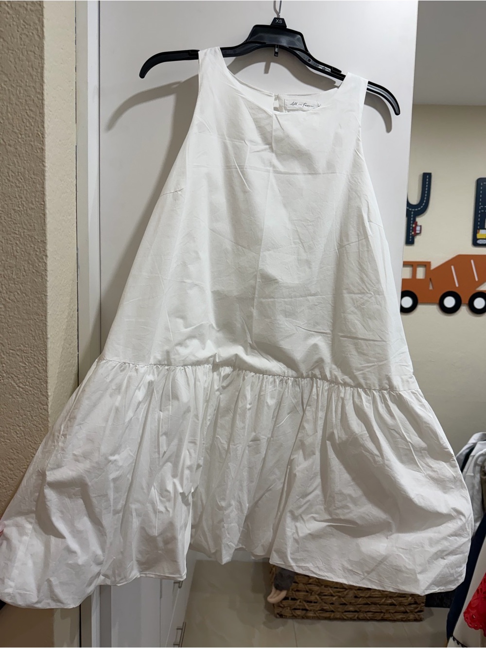 All in Favor White Ruffle-Hem Mini Dress